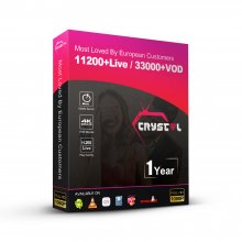 12 Months Crystal Global IPTV Subscription 4K FHD Free Test M3u List Smarter Pro Code IOS Devices